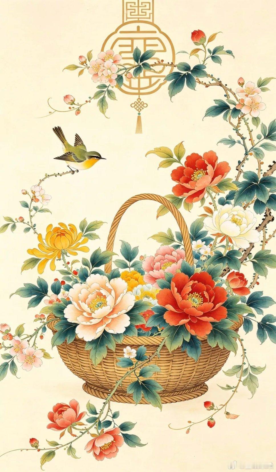 花开富贵，鸟语花香，" 篮 " 收好运！... ​​​
