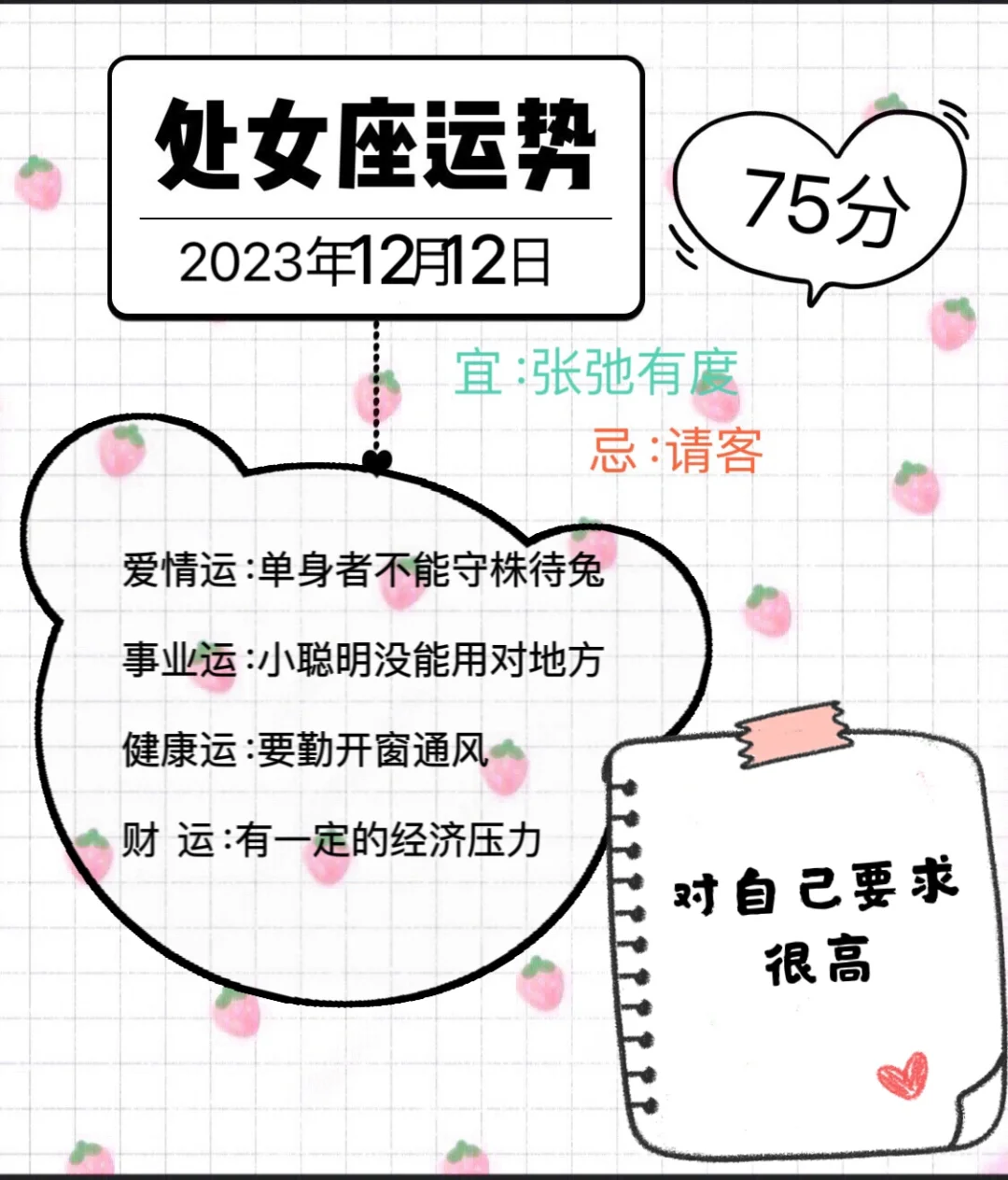 处女座2023年12月12日运势
