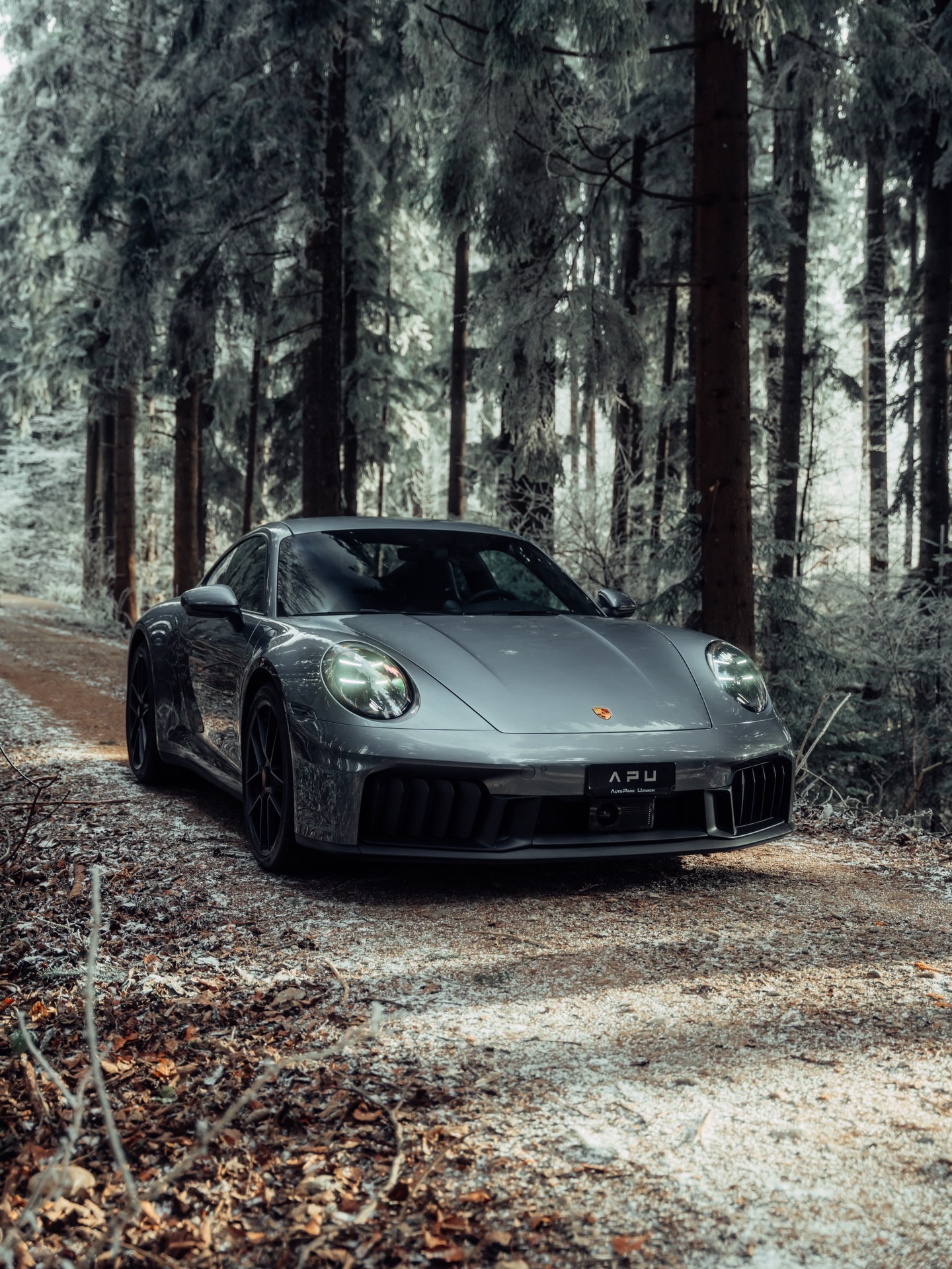 冰挂满树枝，引擎舱里的火光保时捷992.2 GTS。🥶保时捷911老纪侃车豪车