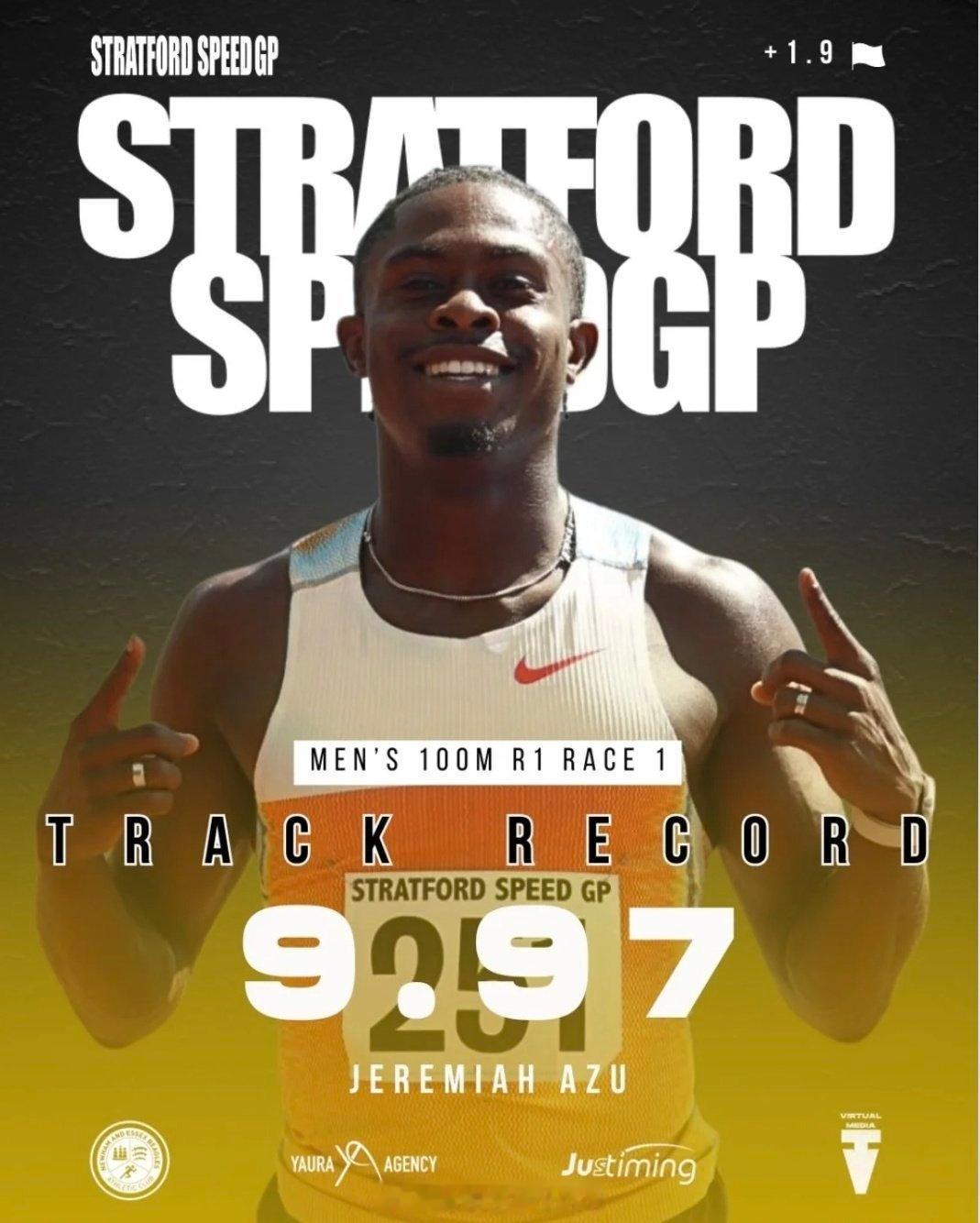 17日，在伦敦碗旁训练场举行的Stratford Speed GP男子100米比