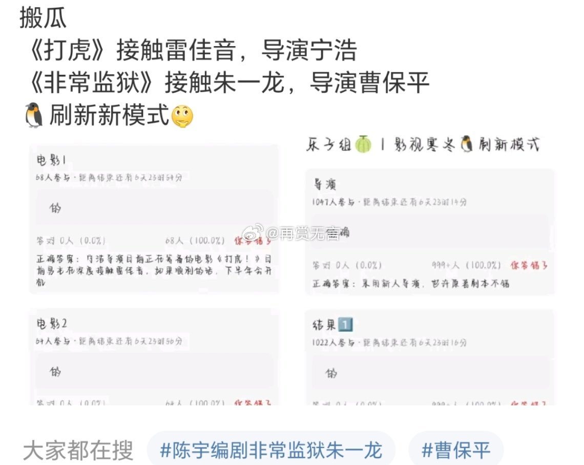 爱奇艺影业制作大电影《非常监狱》，最近把剧🍉本递给了朱一龙领衔大男主。其他联合