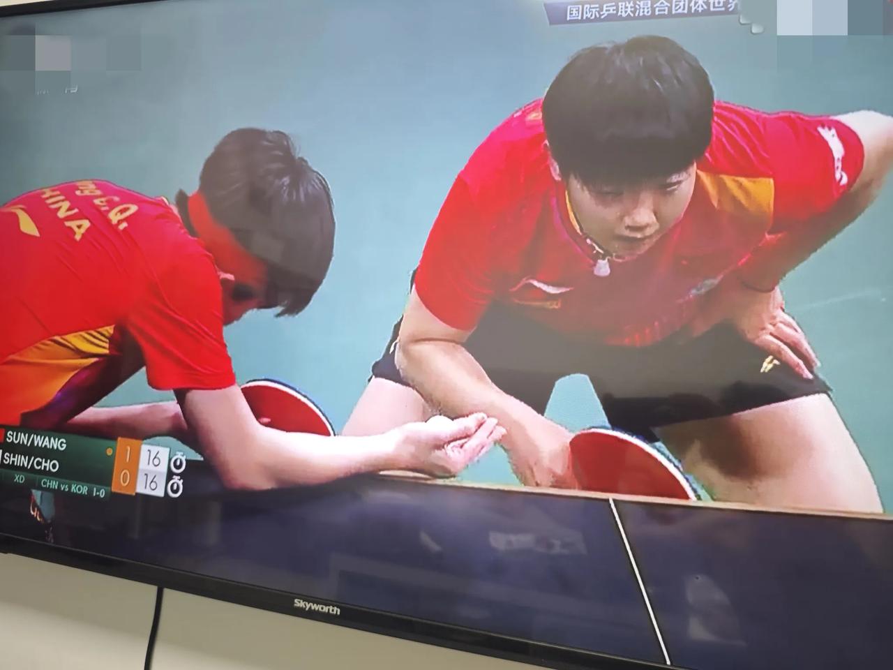 王楚钦、孙颖莎2：1韩国组合，乒乓球混团决赛占得先机！
莎头组合绝对是最稳健组合