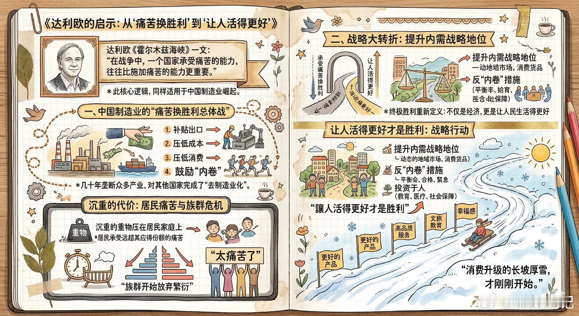 达利欧在霍尔木兹海峡一文中写道："在战争中，一个国家承受痛苦的能力，往往比施加痛