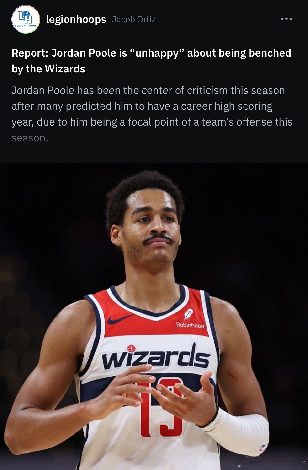 记者报道：普尔对于打替补感到不高兴#普尔替补##普尔# ​​​