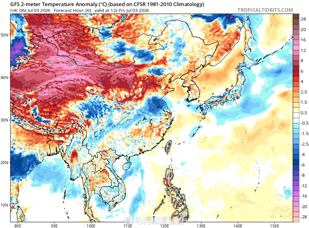 高温进入东亚💦💦💦中国西北部13个站打破7月最高气温纪录，有10个站打破年
