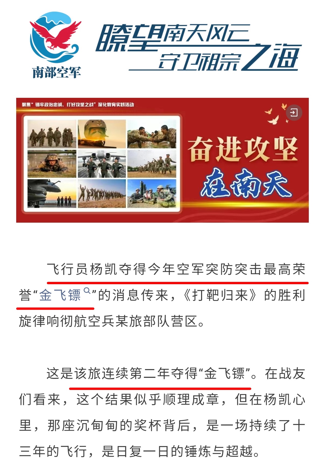 飞行员杨凯夺得今年“金飞镖金雕旅连续第二年夺得“金飞镖”还得是拉烟机烽火问鼎计划