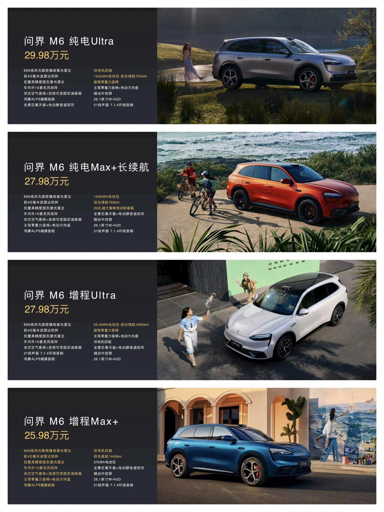 鸿蒙智行多款新车换新，除了尚界Z7，问界M6和新一代问界M9也一起发布了。

问