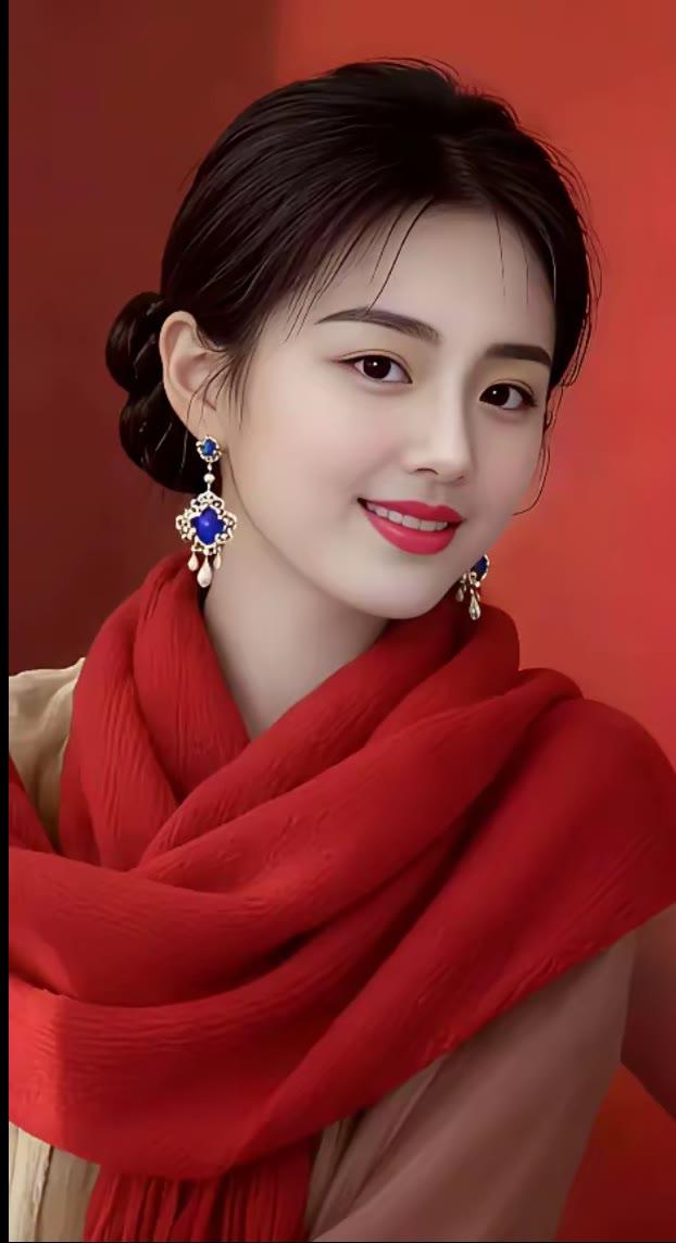 优雅红衣女子，惊艳时光的美丽