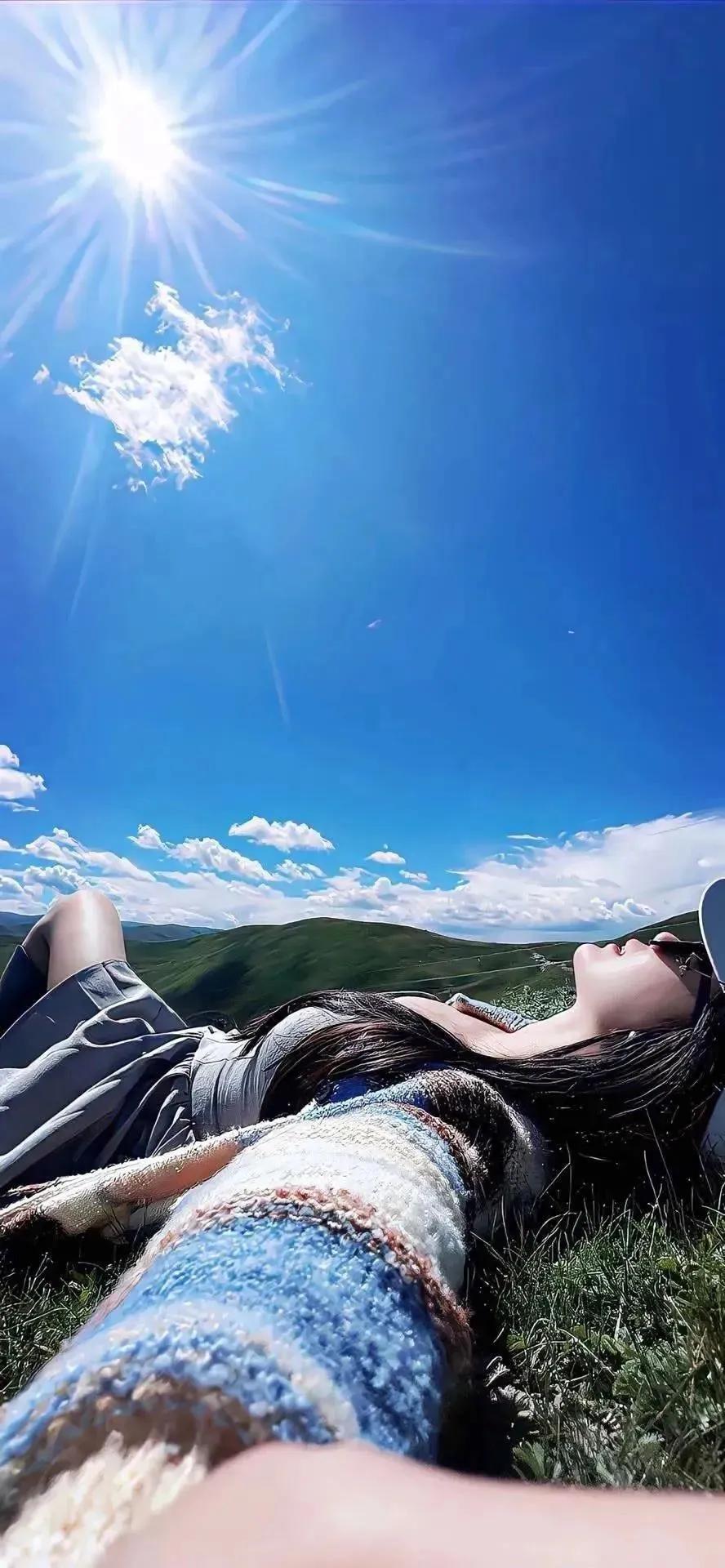 蓝天白云高山草地，是我做梦想去的地方