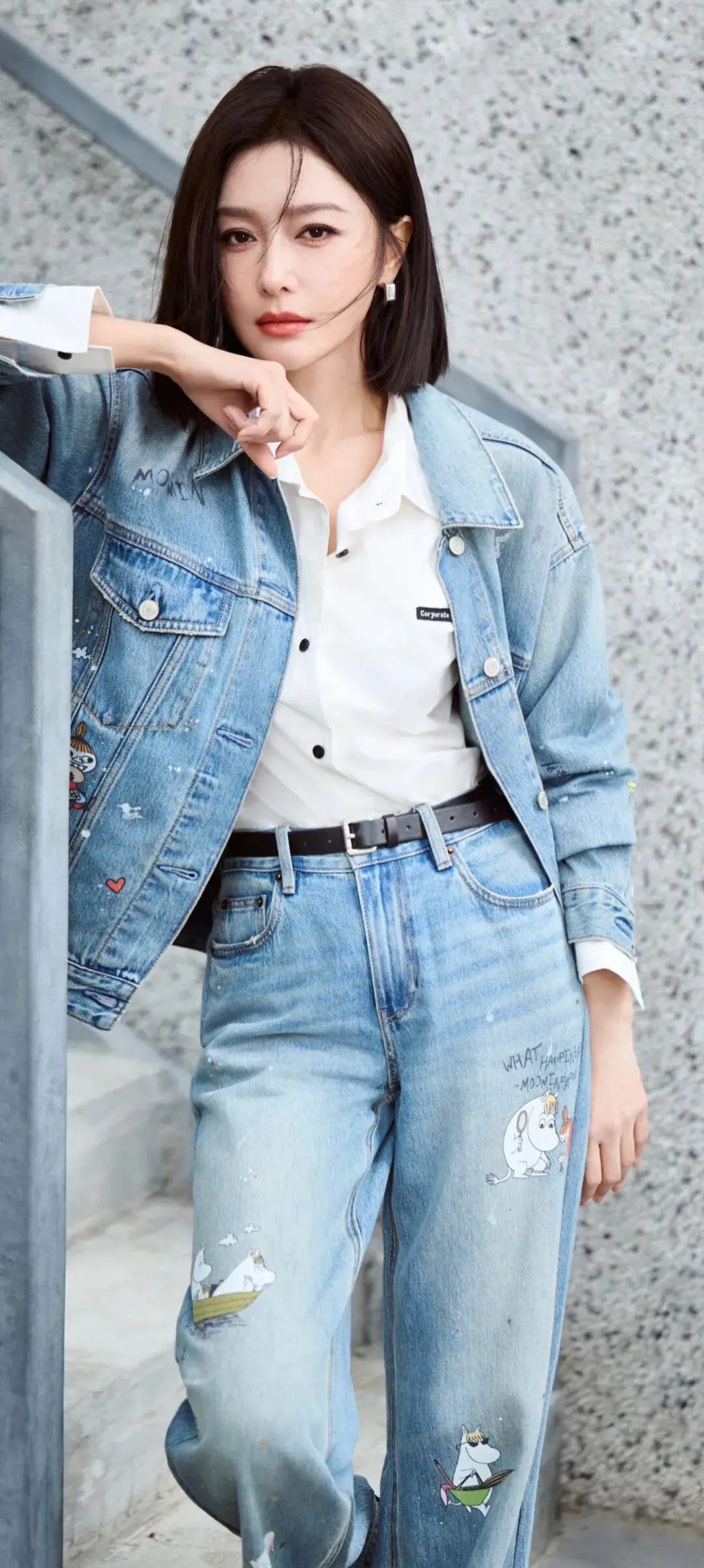 秦岚 清新牛仔穿搭绝了