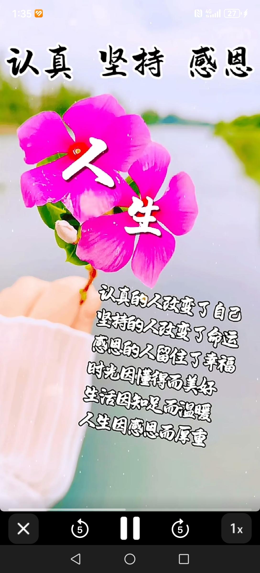 人这一辈子，
最好的养生，
不是吃多少补品，
不是睡多早的觉，
而是心里一直有喜