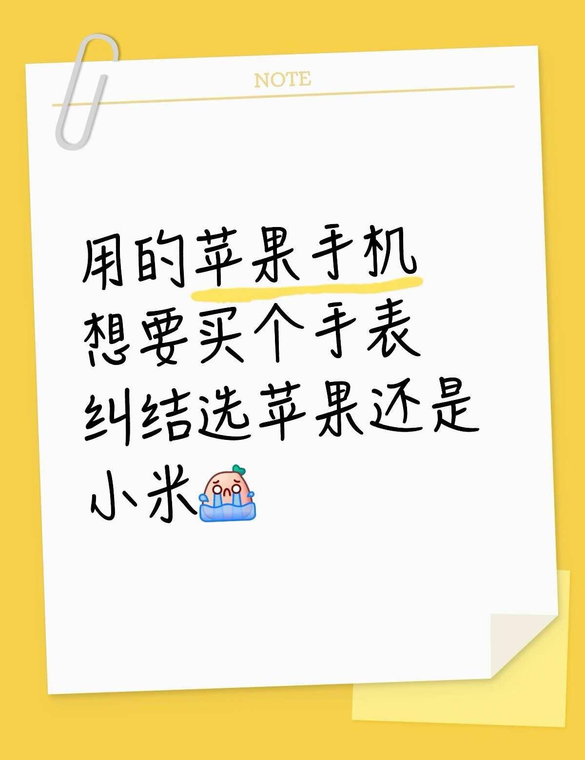 用的苹果手机
想要买个手表
纠结选苹果还是小米[流泪]苹果手机 苹果17pm 苹