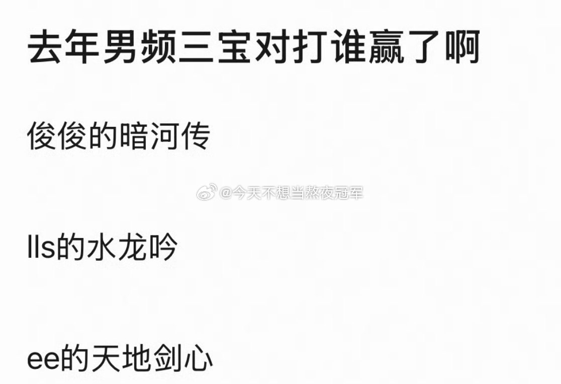 去年其实还下不了定论，今年再看就一目了然了，我觉得是龚俊的《暗河传》，因为👖今