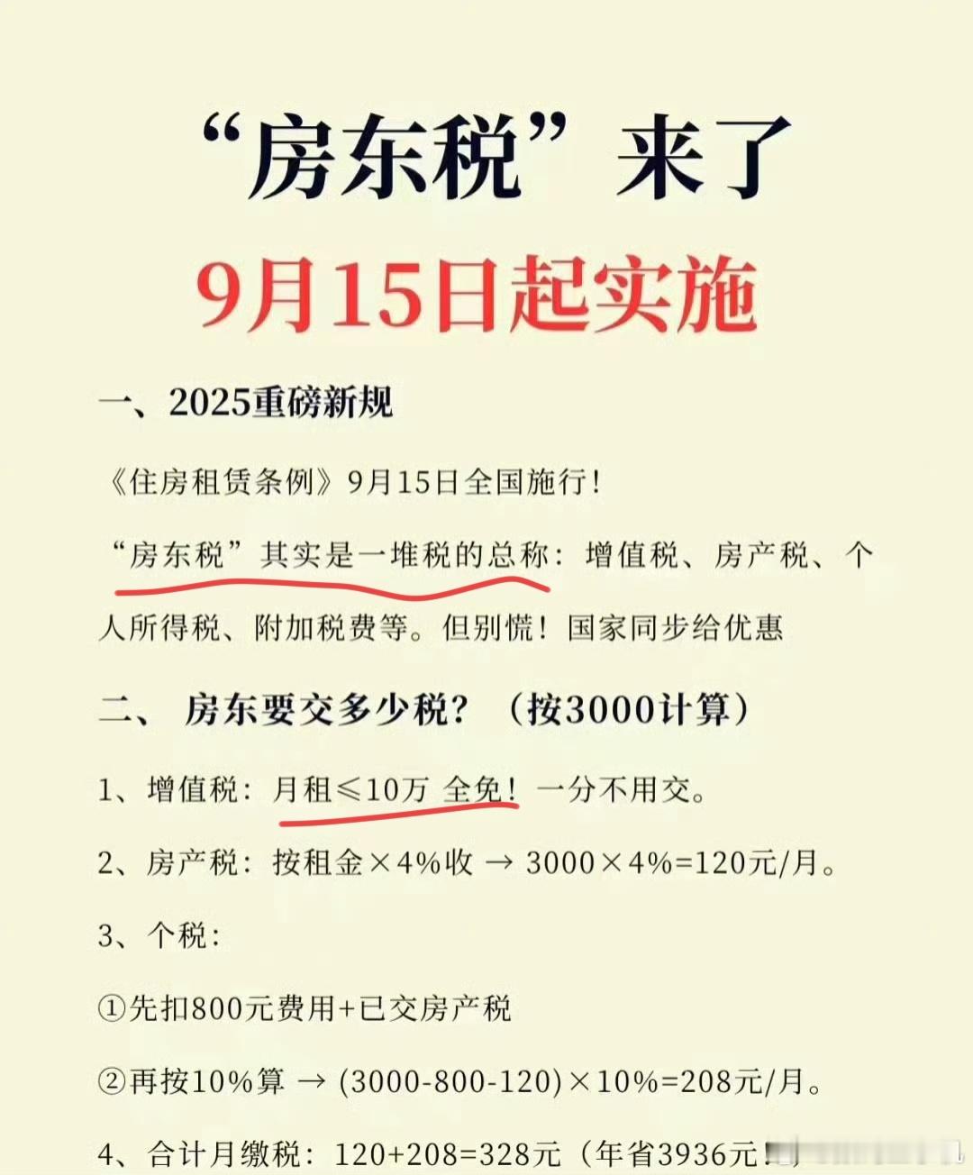 房东税来了其实租房一直是要交税的，所谓的房东税是这些税费的一个总称便于管理，月租