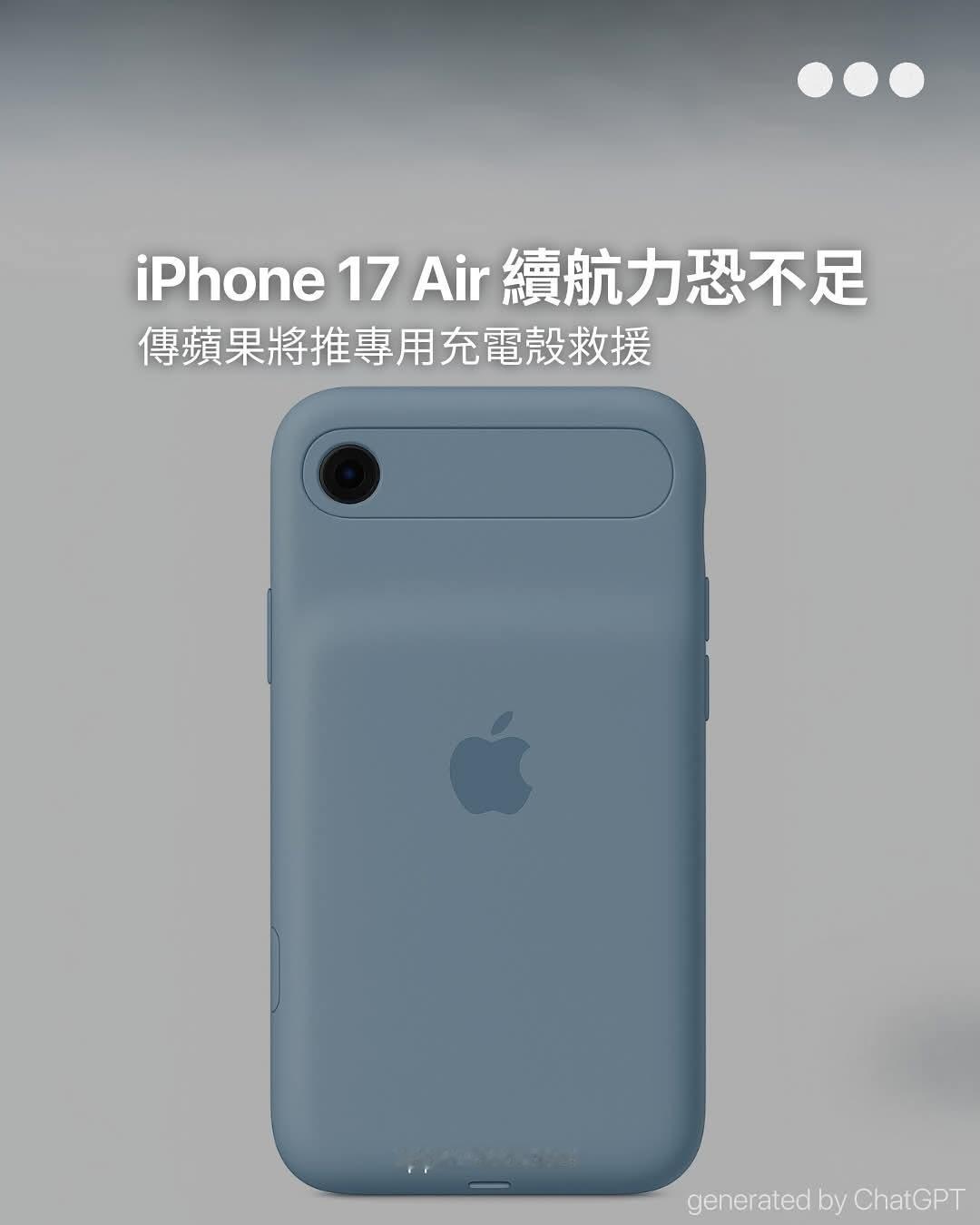 iPhone 17 Air做得超级轻薄电池垮了[ok]没事，买完手机再买个充电壳