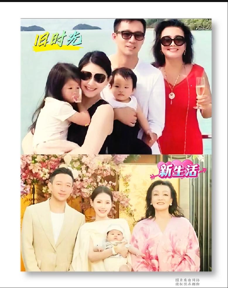 两张全家福，隔着一段岁月，道尽了物是人非。
 
同是汪小菲的家庭合照，画面里的人