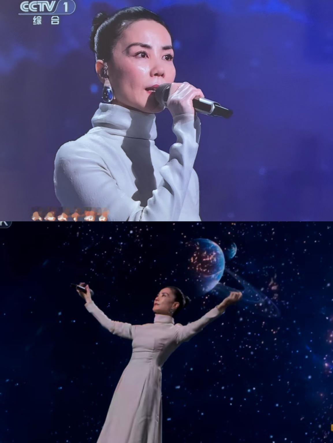 这一晚王菲没有跑调，

没有走音，

但说句大实话，这首歌真的很一般，韵味不足啊