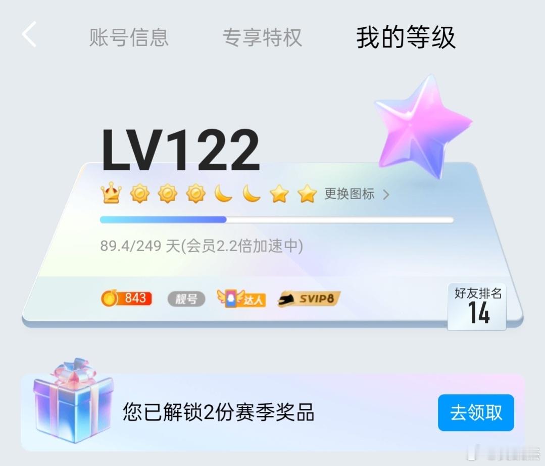 首个满级QQ即将诞生我的QQ离满级还差一半！只有一个皇冠，三个太阳。 ​​​