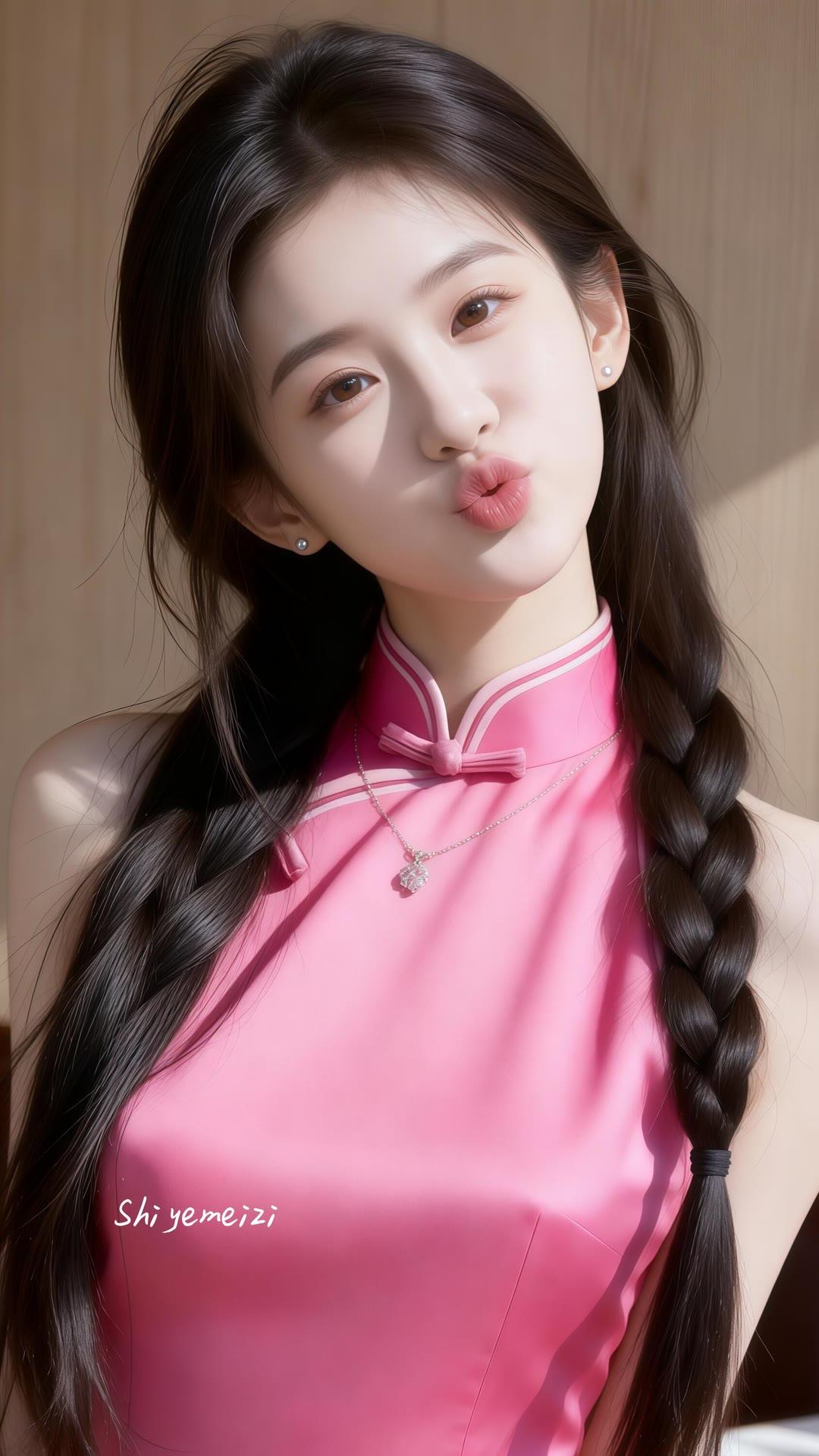 甜美少女风，粉色旗袍穿搭，可爱又迷人！💕✨