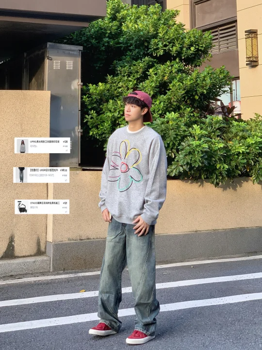 把舒适穿在身上｜灰卫衣➕阔腿牛仔YYDS