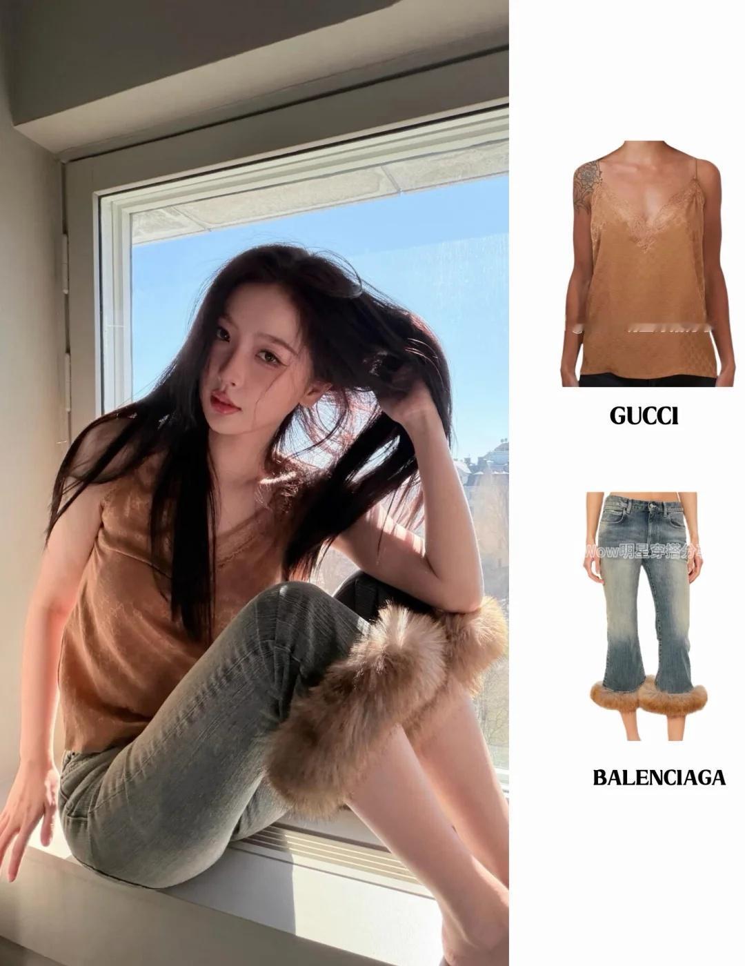 私服王者！欣欣的松弛感老天爷赏饭吃的程度
谁还没被虞书欣这组ig随拍美到，吊带上