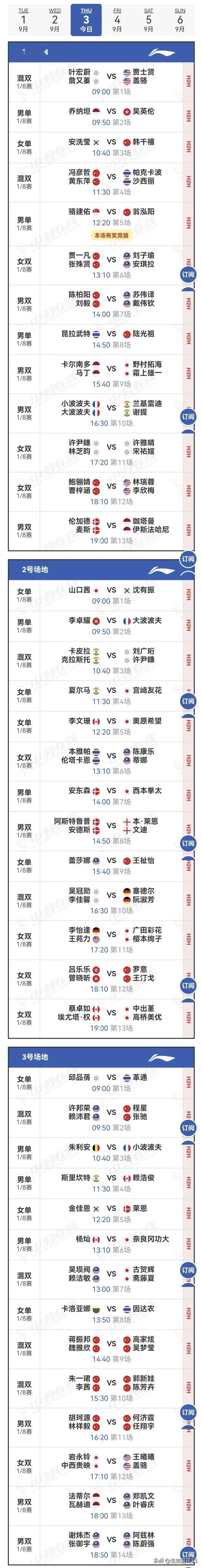 3日赛程2026年中国羽毛球大师赛 
    2026年中国羽毛球大师赛1/8赛