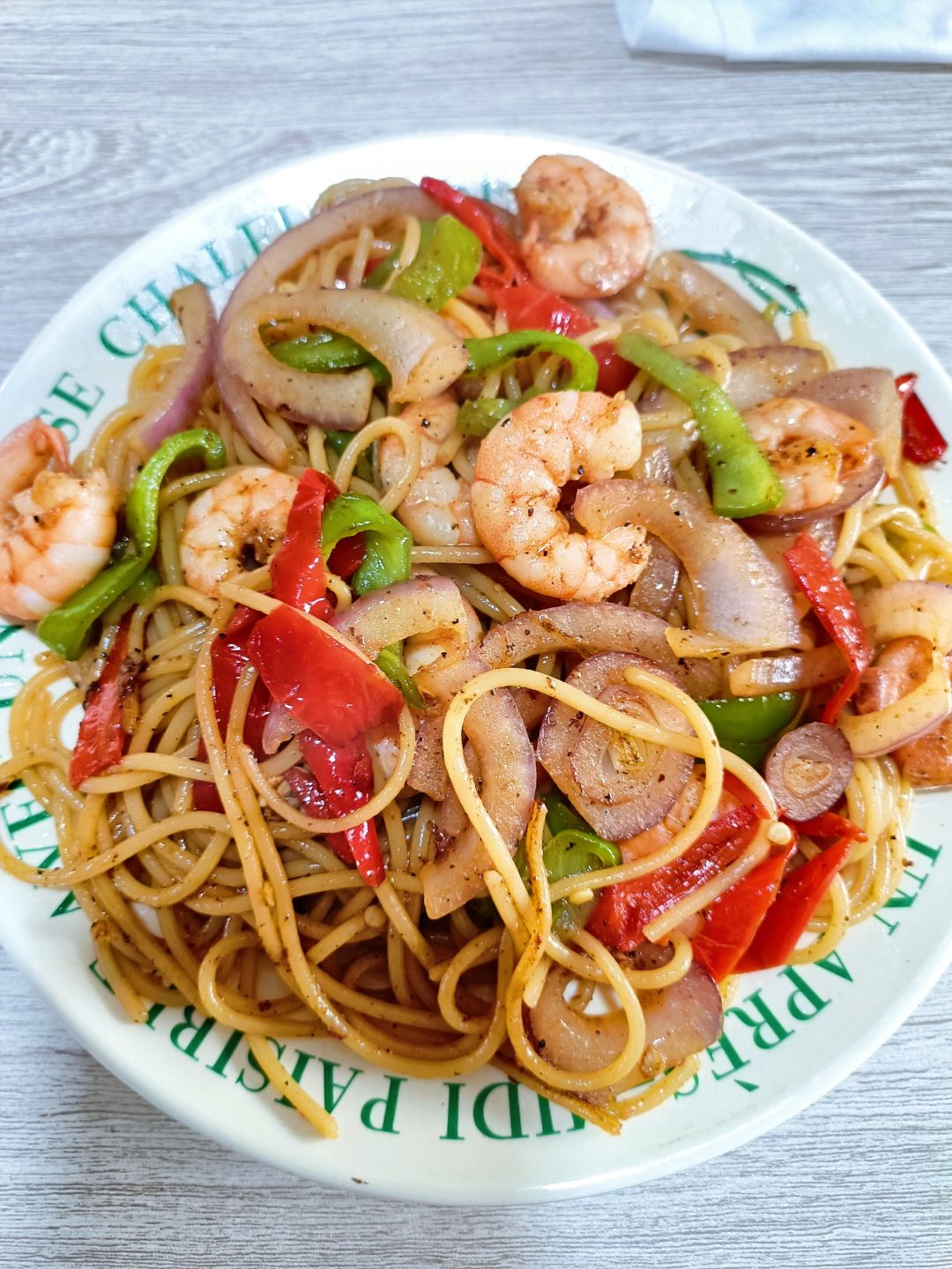 可以作为减脂餐的黑胡椒虾仁意面，保姆教程