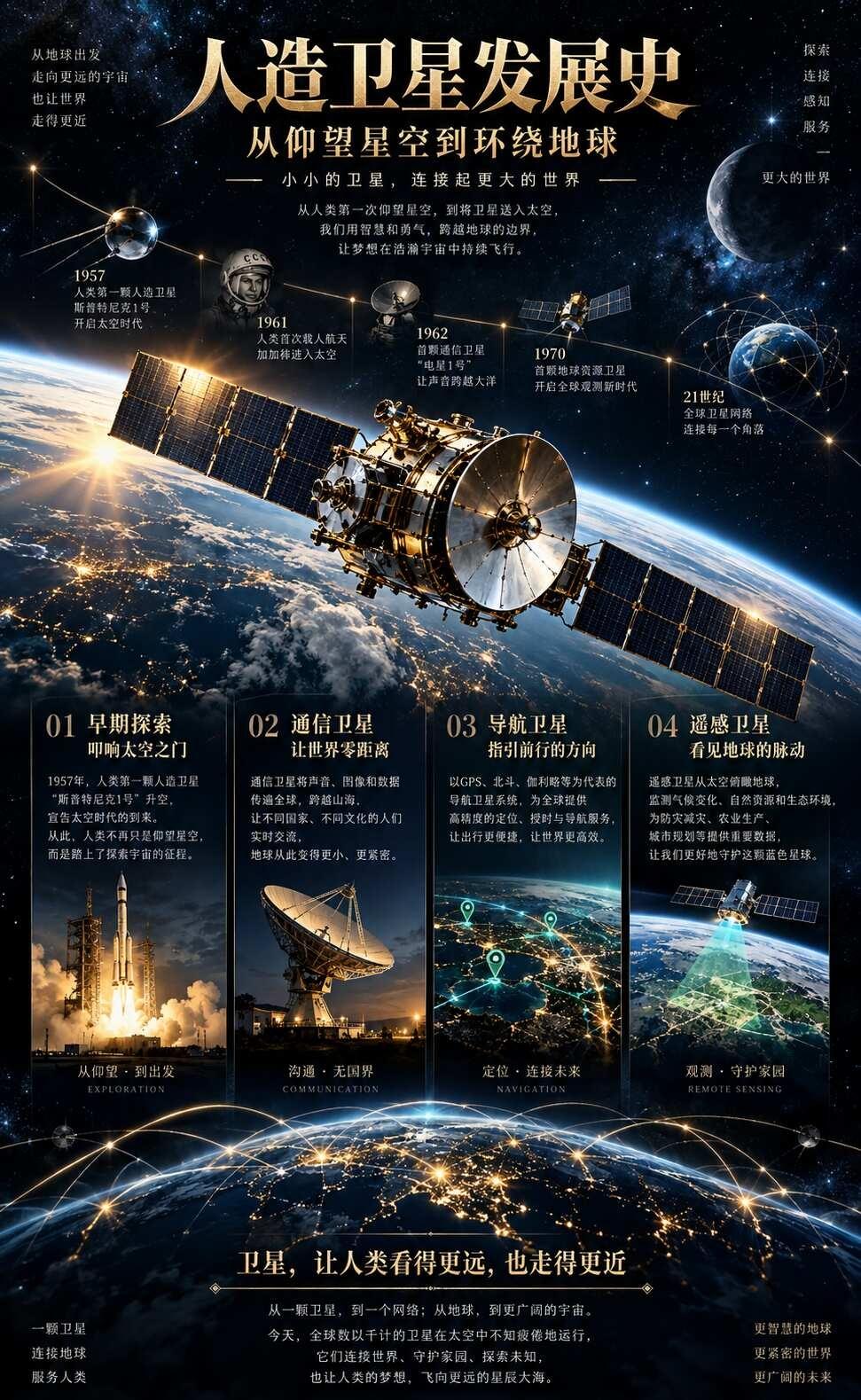 时间里的万物｜一张图看懂人造卫星发展史
🛰️ 人造卫星，原来不只是“绕着地球飞