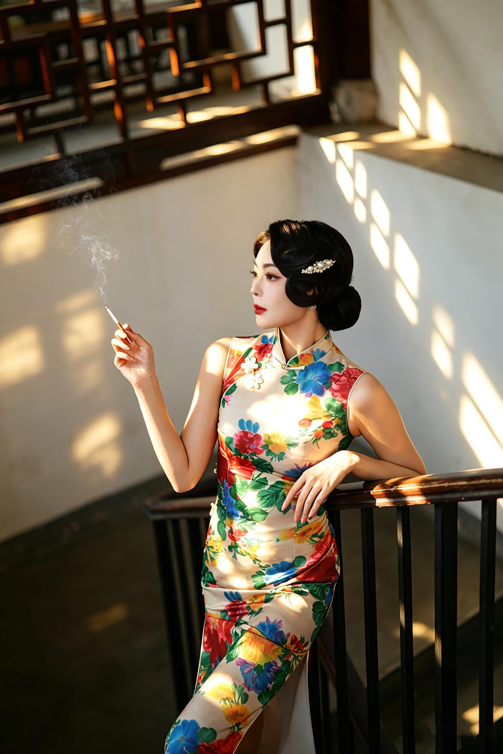 谁懂啊！在南京老门东拍的旗袍写真直接封神。南京老门东的青砖、蔷薇和光影...