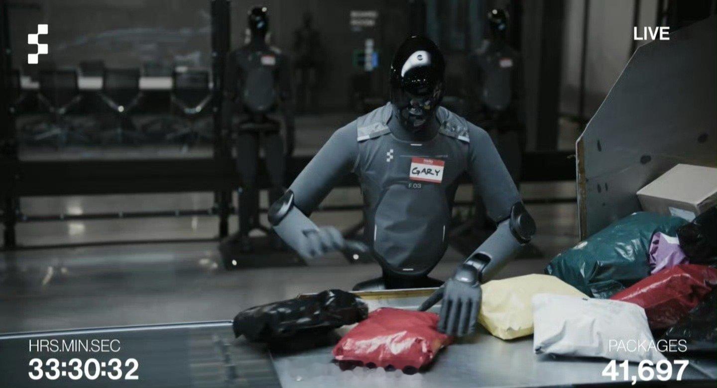 Figure AI 人形机器人直播分拣快递，工作 33 小时处理超 4 万个包裹