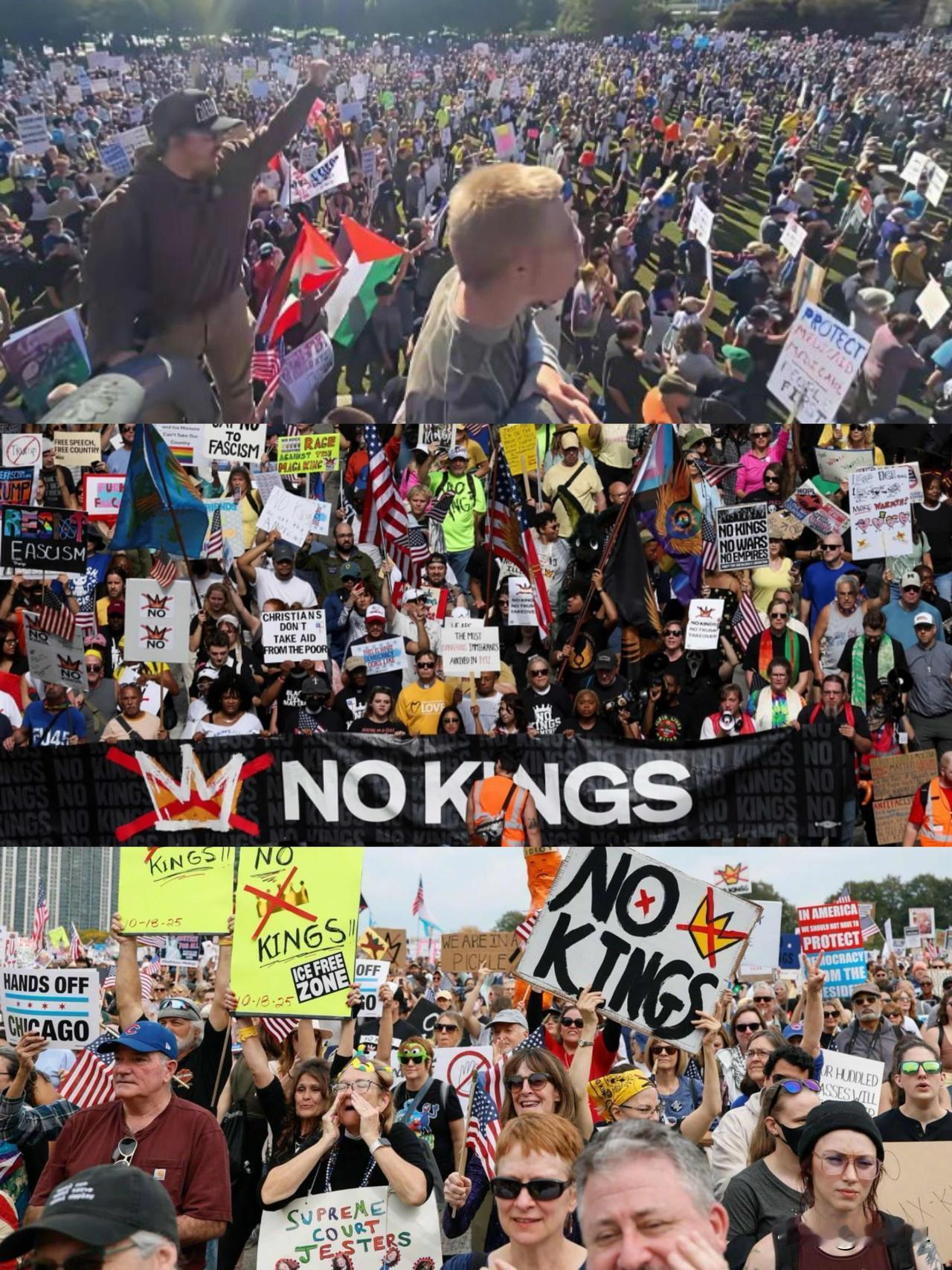 全美2500多场“No Kings”游行，抗议特 朗 普！目前已累计有700万人