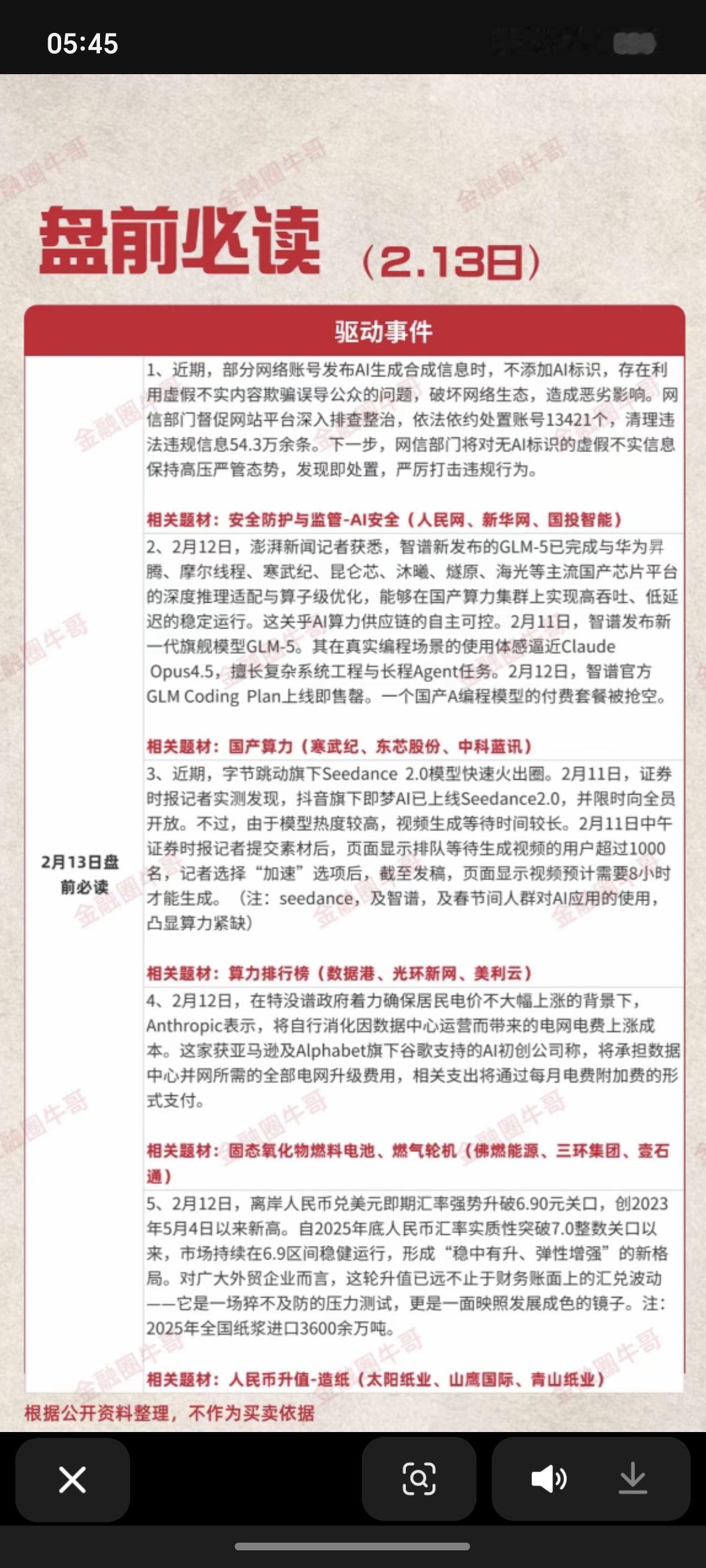 2.13周五  盘前必读！

1.网络安全，AI
2.国产算力
3.算力排行榜