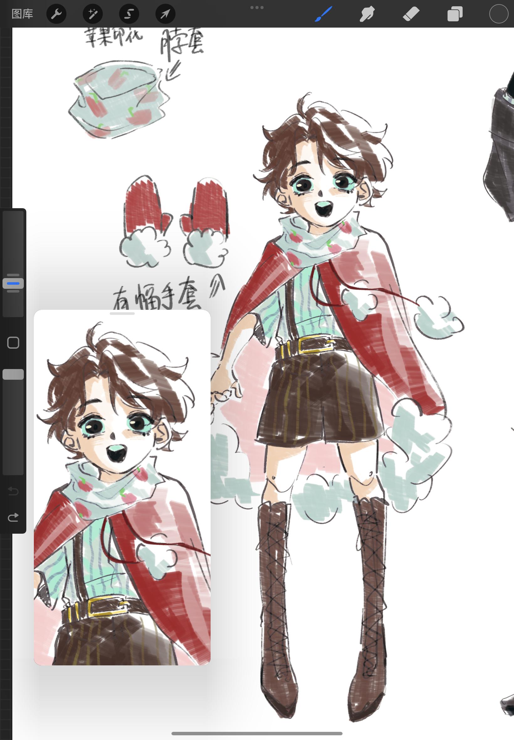 冬日的一套服装。