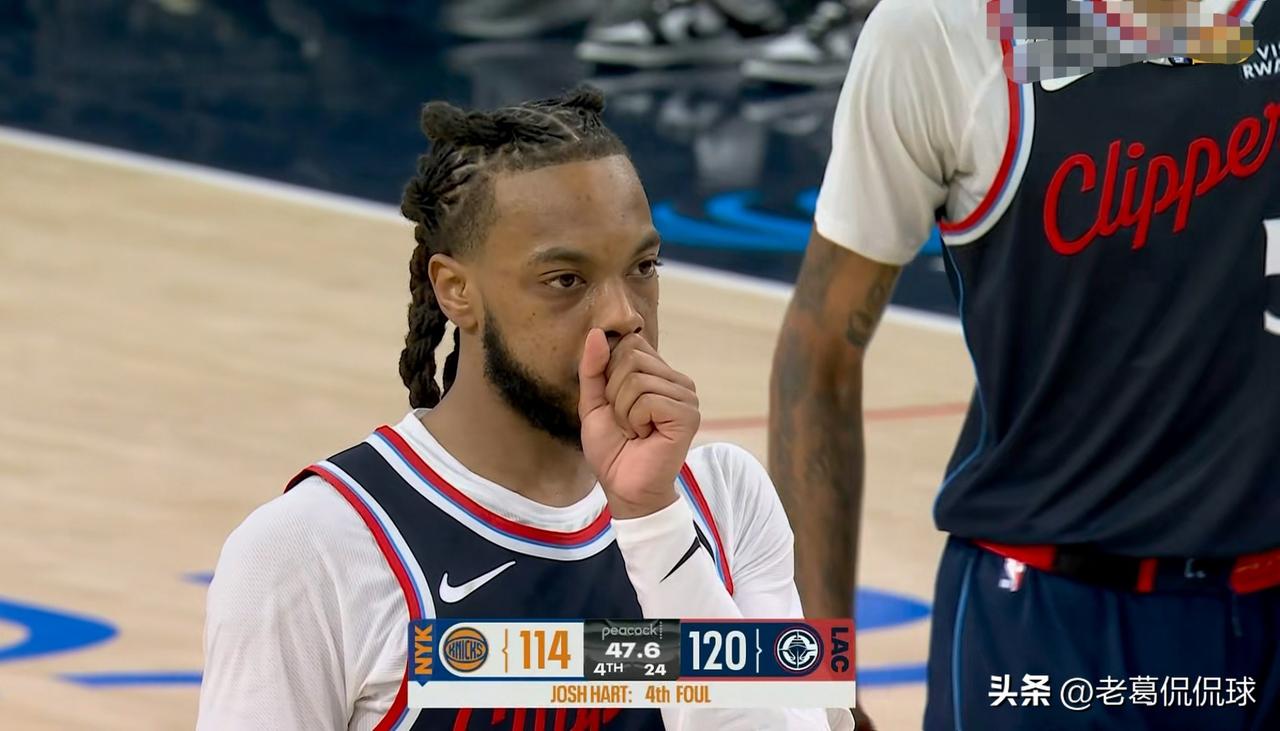 快船当家后卫加兰的造犯规能力真是不如哈登！在今天快船主场以126：118战胜尼克
