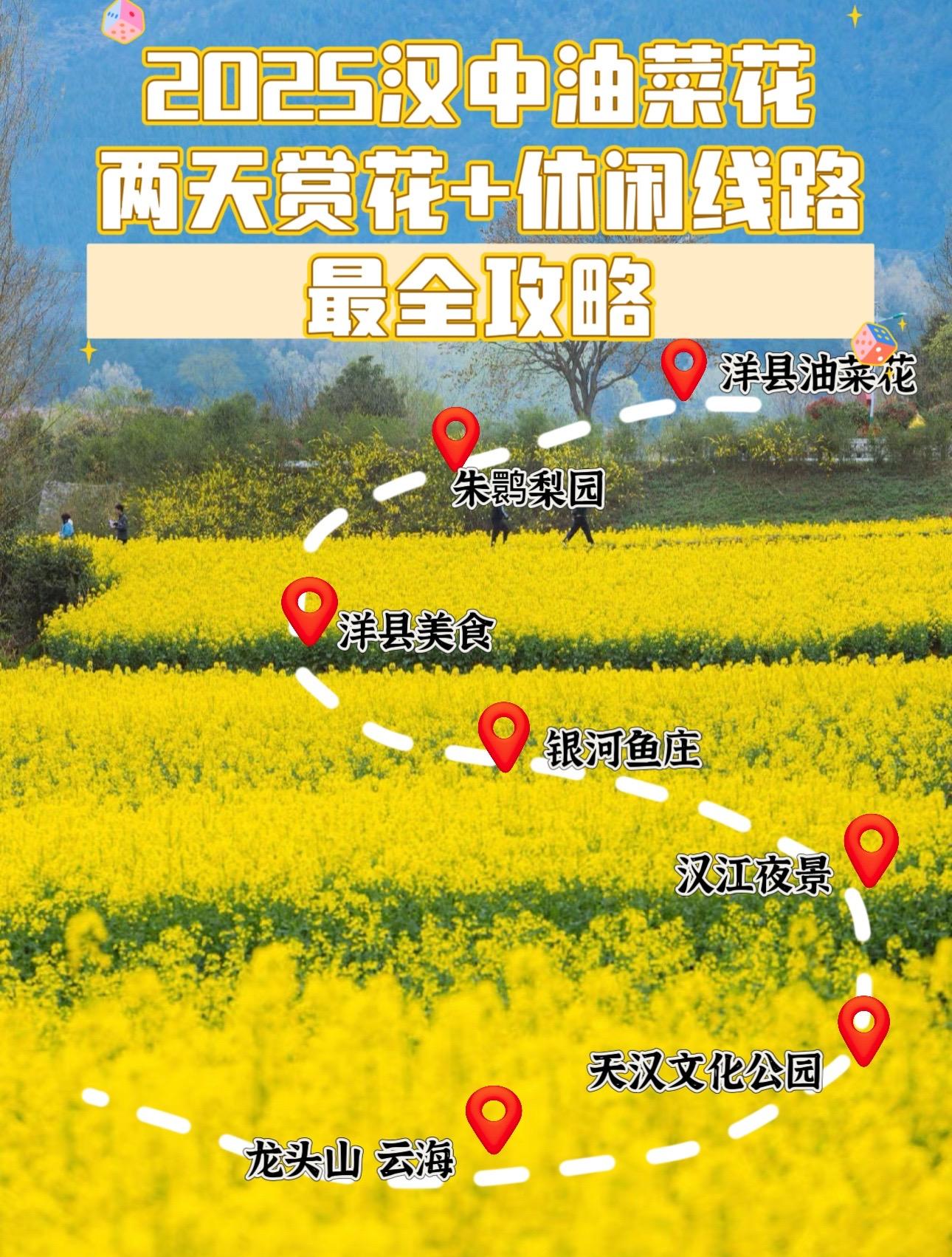 2025汉中油菜花花🌼两日行程+攻略。✅又到了一年一季的油菜花节，金...