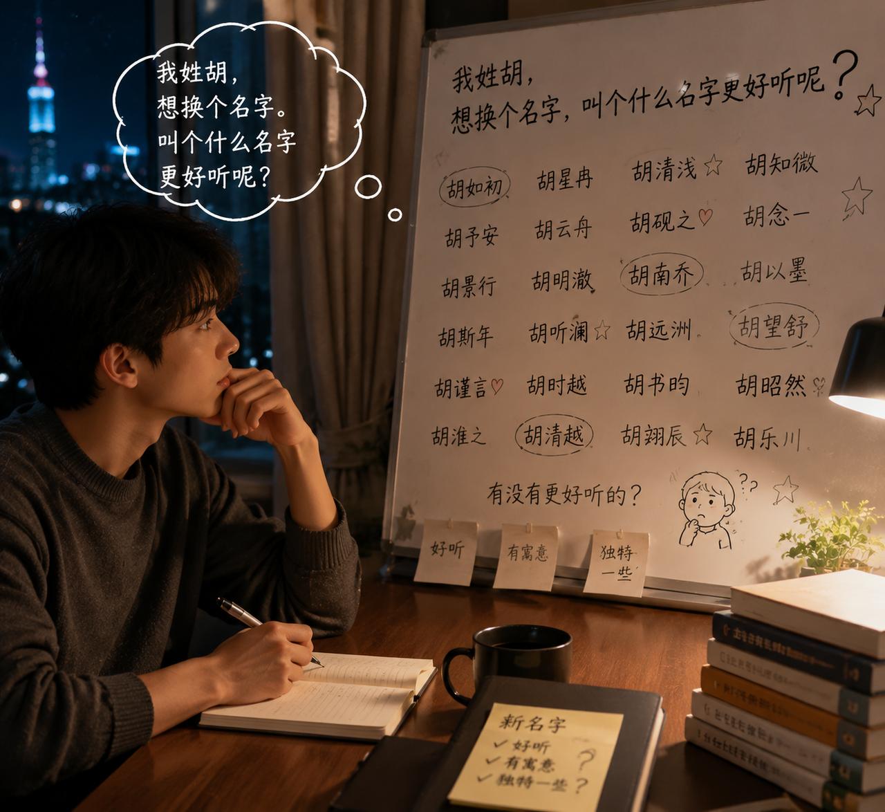 姓胡，想换个名字。叫个什么名字更好听呢？