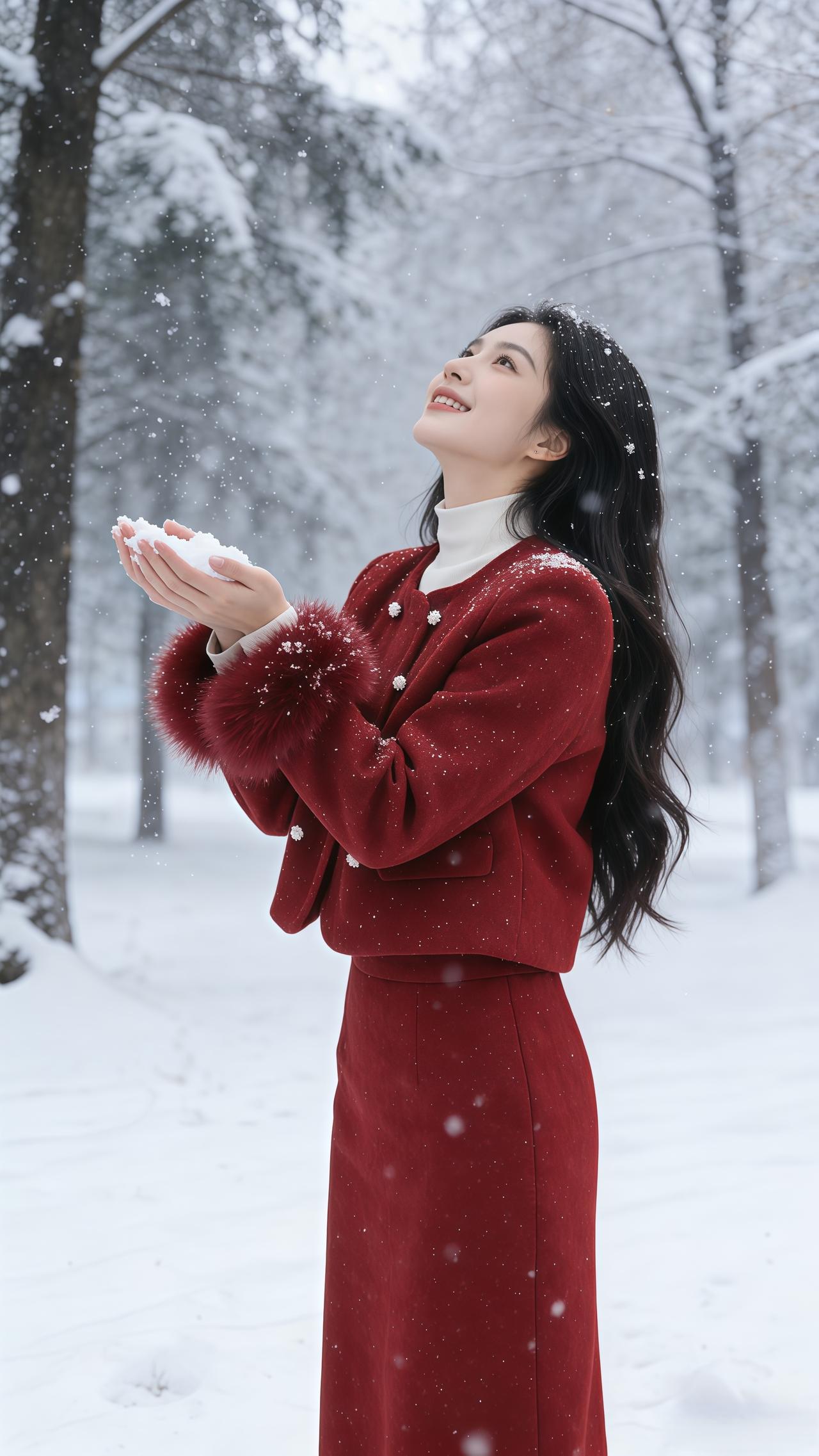 穿搭 高级穿搭 红色系 新年穿搭 小香风套装