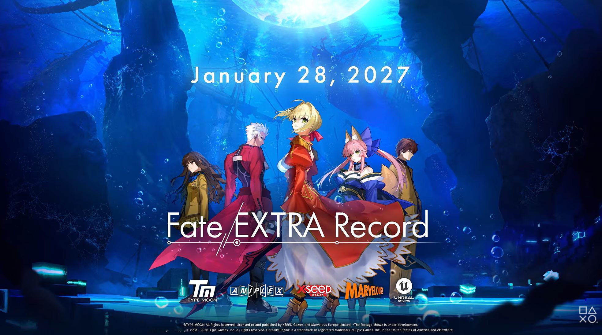 《Fate/Extra Record》将于2027年1月18日发售，发行方为 A