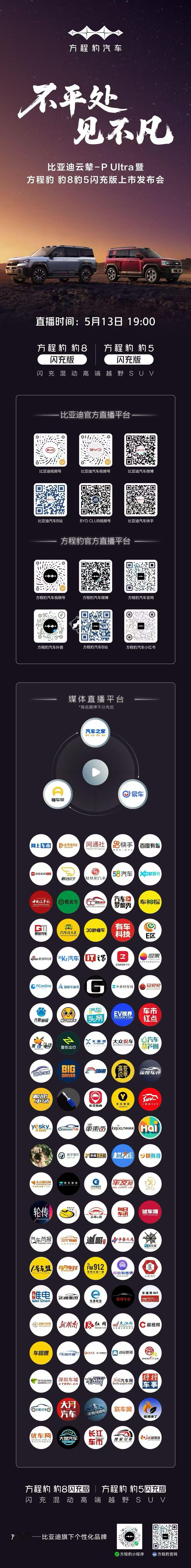不平处，见不凡
方程豹 豹8 豹5 闪充版
首搭首发比亚迪 云辇-P Ultra