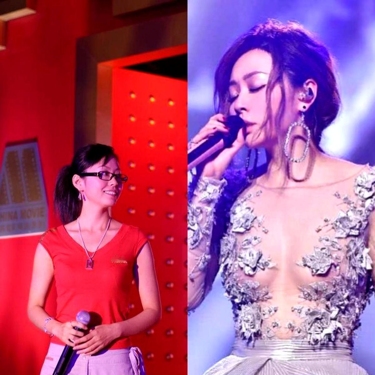 发现没，张靓颖这个人，

她从出道时青涩的T恤牛仔裤造型，到现在前卫时尚的深V镂