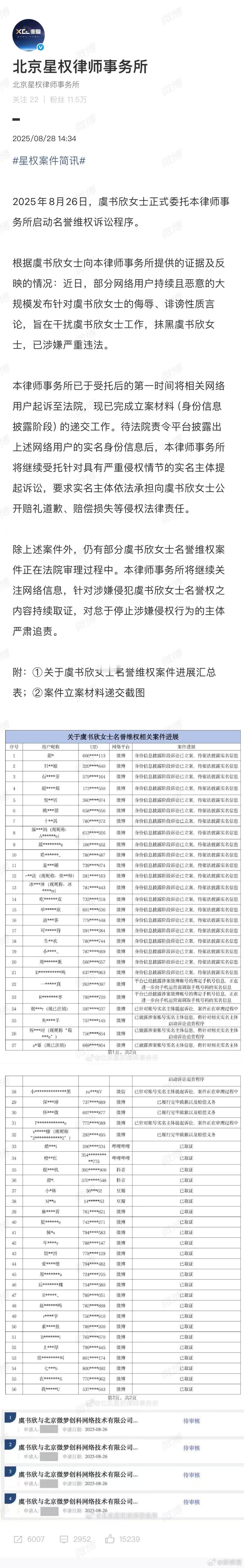 虞书欣方称绝不姑息造谣者虞书欣风波事关国有资产应有通报 合理维权必须支持！星权律