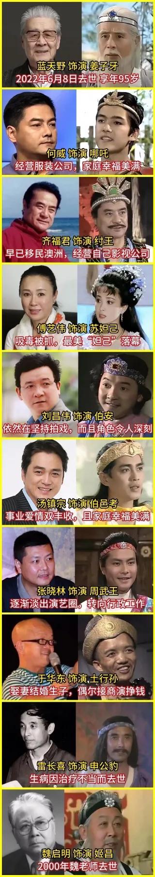 90版《封神榜》主要演员现状曝光，“姜子牙”“申公豹”“西伯侯”已经离世，“哪吒