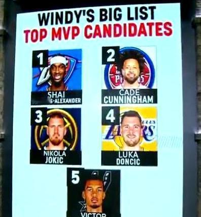 MVP头号热门正卡着出勤红线
 
SGA稳坐MVP榜第一，出勤率刚踩65场合格线