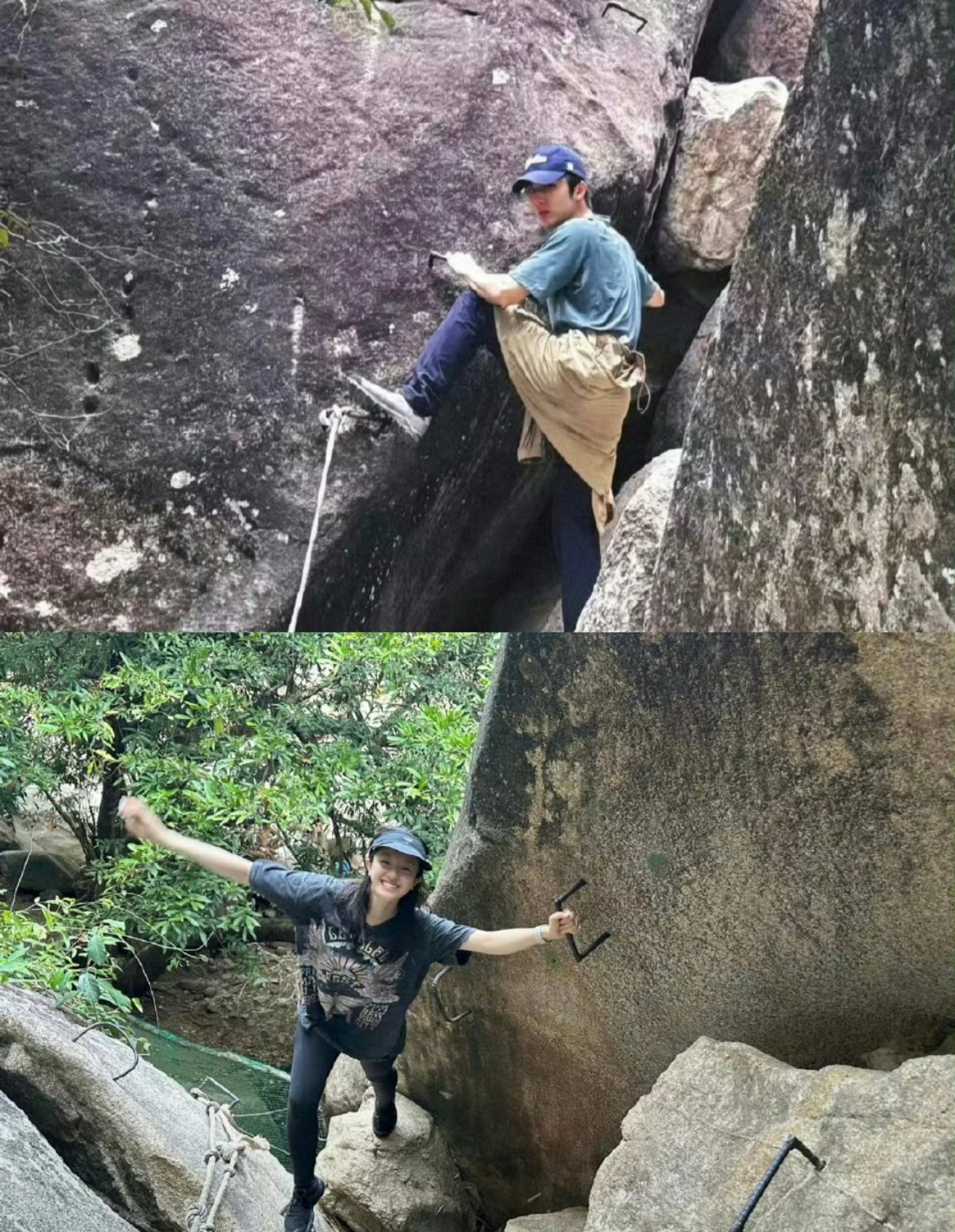 张新成发爬山照疑似回应分手，不过这俩谈了那么久也没有正式官宣过，是娱乐圈蛮低调的