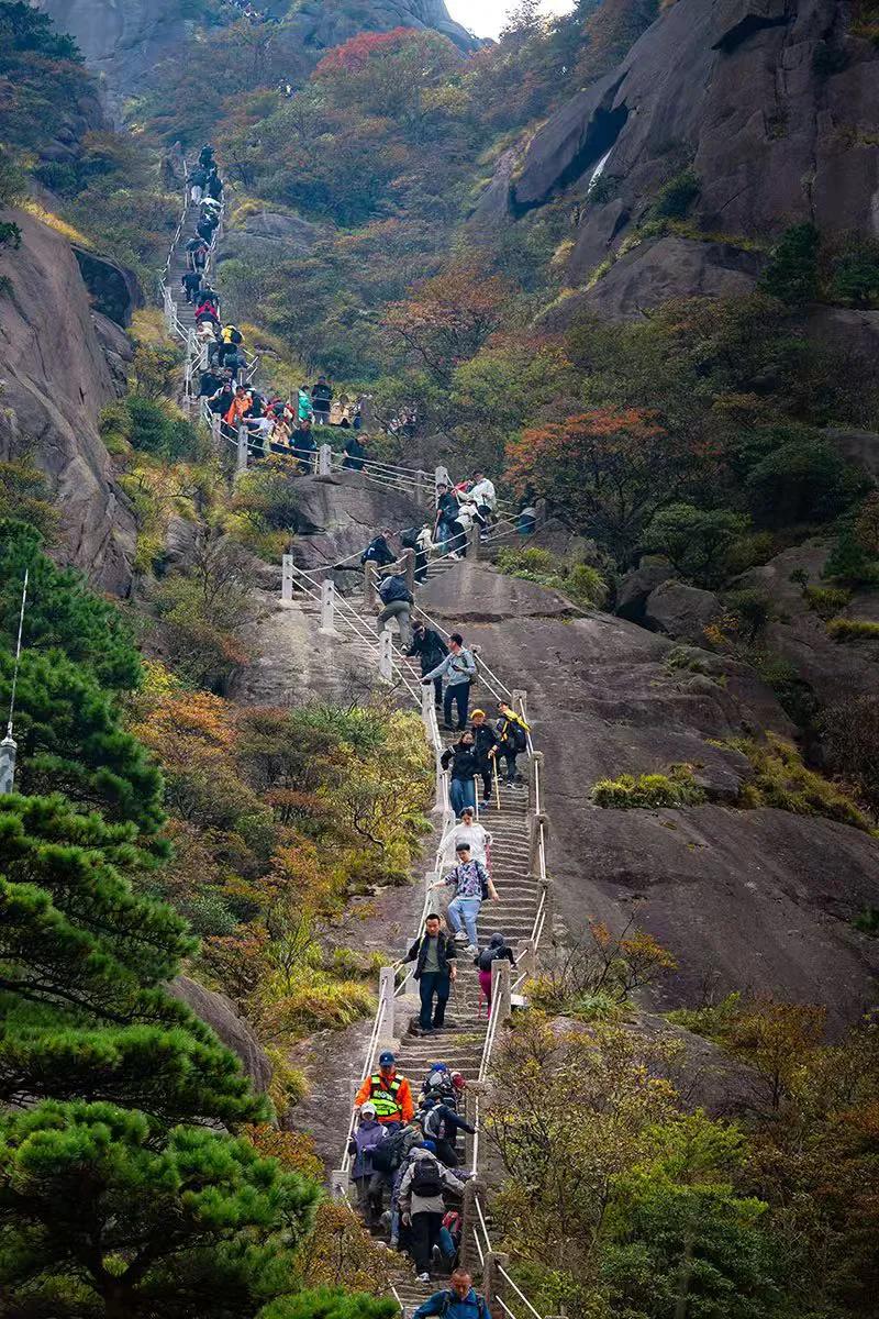 黄山奇景，峰峦叠嶂。
#黄山绝美景色# #雨幕下的黄山# 
#照片中的神仙居# 