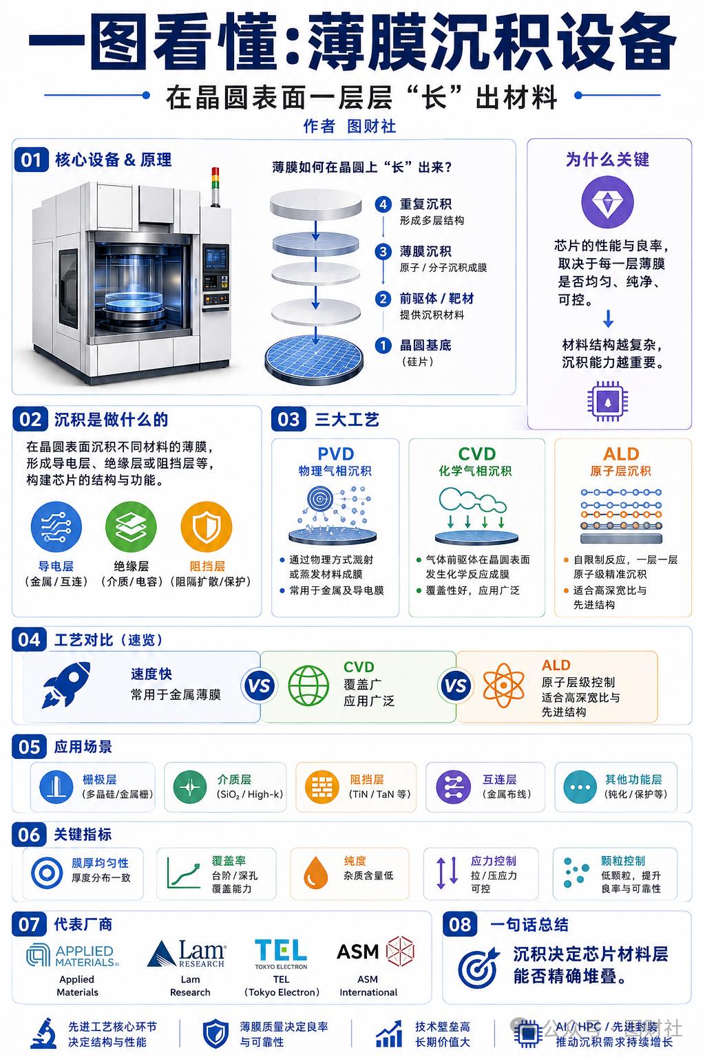 一张图看半导体薄膜沉积设备
