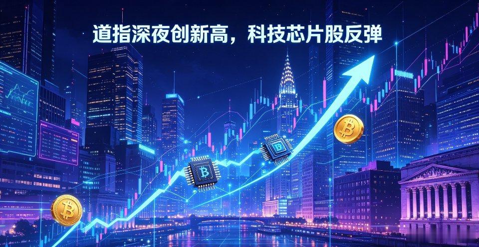 深夜外盘速递！道指刷新新高，芯片算力回暖，外围风向大变股友们，深夜外围盘面迎来大