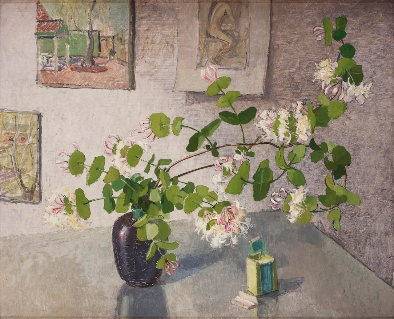 花静物，1942年，瑞典画家Olle Hjortzberg 