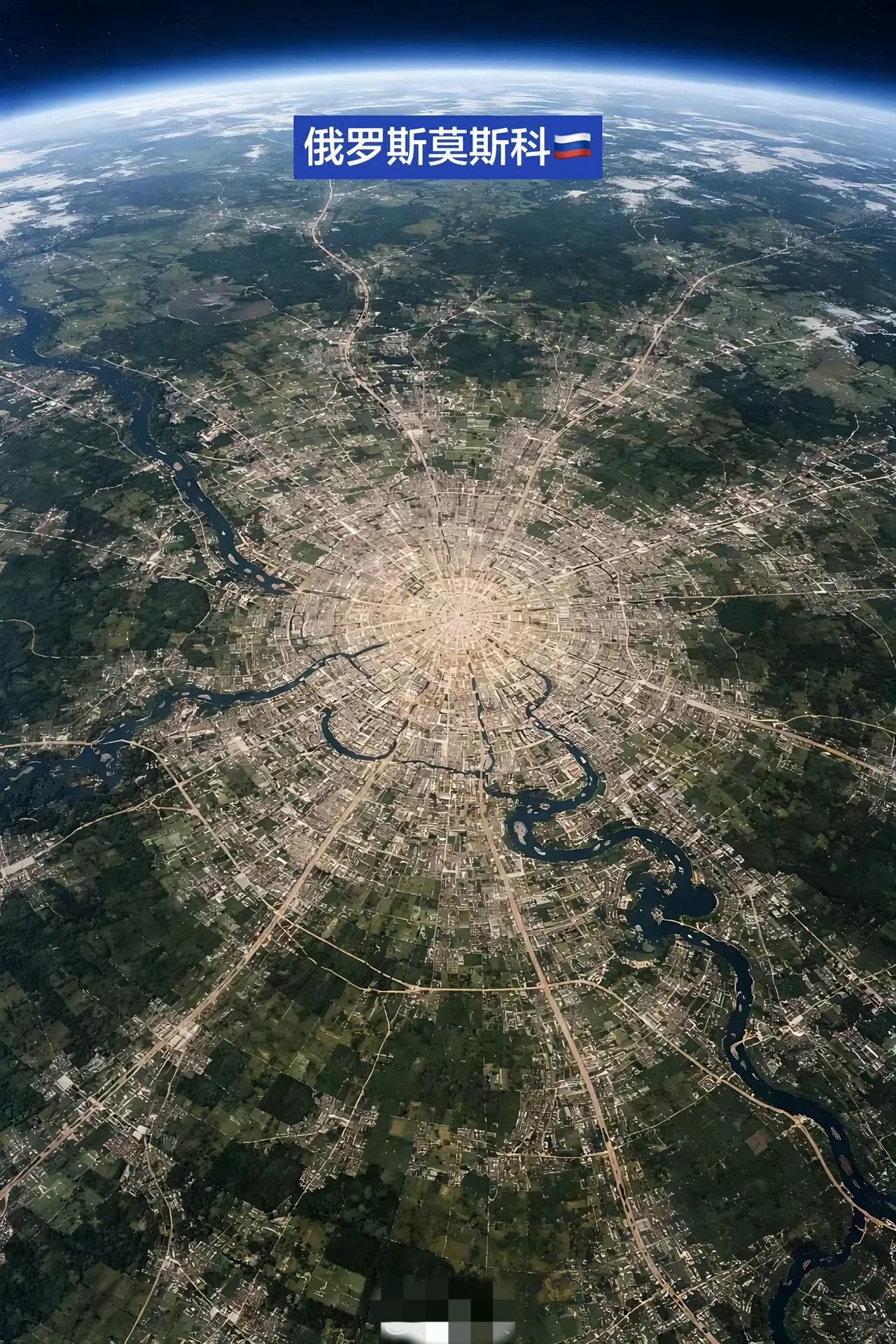 俄国莫斯科太空航拍图