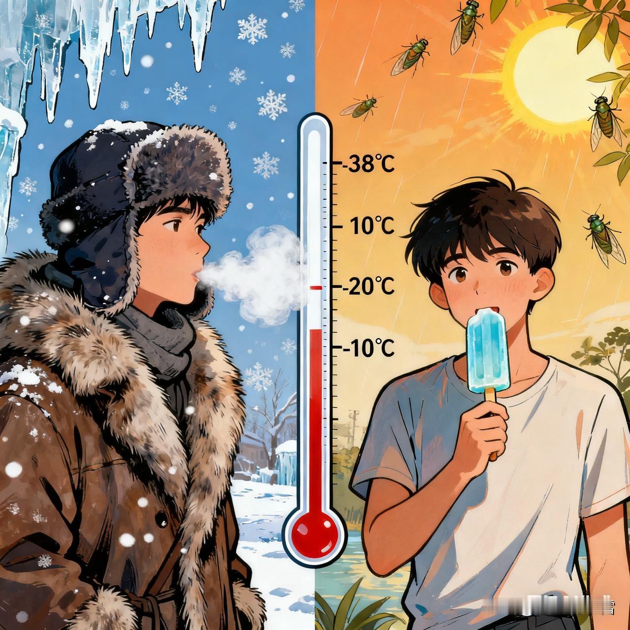 南方热到38℃ 北方冷到破纪录 南方热到38℃：南北“冰火两重天”引关注

我国